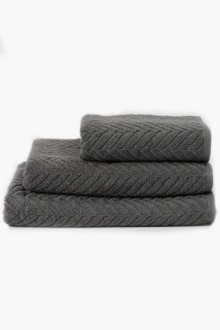 Textured Chevron Cotton Towel