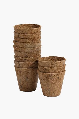 12 Pack Coconut Fibre Planters