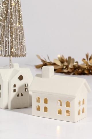 Ceramic Led House, 12x11cm