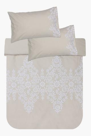 Premium Cotton Embroidered Classic Floral Duvet Cover Set