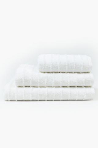 Textured Stripe Cotton Bath Towel
