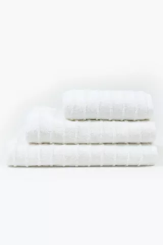 Textured Stripe Cotton Guest Towel