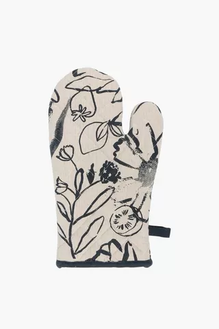 Floral Printed Cotton Single Oven Glove
