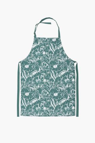 Floral Printed Cotton Apron