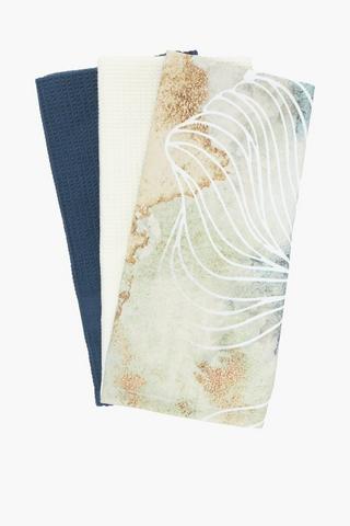 3 Pack Floral Printed Tea Towels
