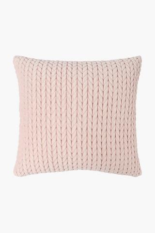 Ruched Velvet Square Scatter Cushion, 60x60cm