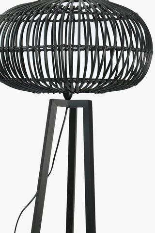 Woven Wood Standing Lampset, B22