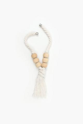 Magnetic Bogota Wooden Bead Curtain Tie Back