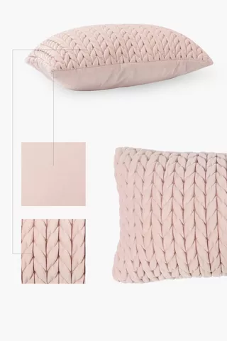 Rouched Velvet Scatter Cushion, 30x50cm