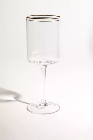 2 Pack Metallic Rim Wine Glasses