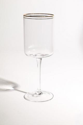 2 Pack Metallic Rim Wine Glasses