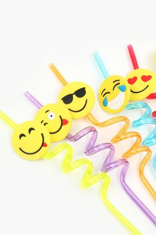 6 Pack Smiley Straws