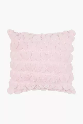 Faux Fur Heart Cut Out Scatter Cushion, 40x40cm