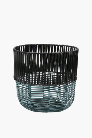 Woven Two Tone Planter, 38x34cm