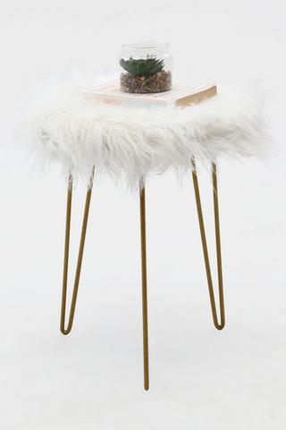 Faux Fur Stool