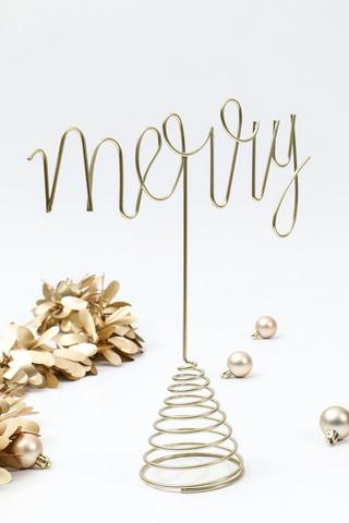Merry Script Tree Topper, 30cm