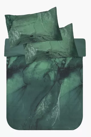 Polycotton Printed Abstract Marble Duvet Cover Set