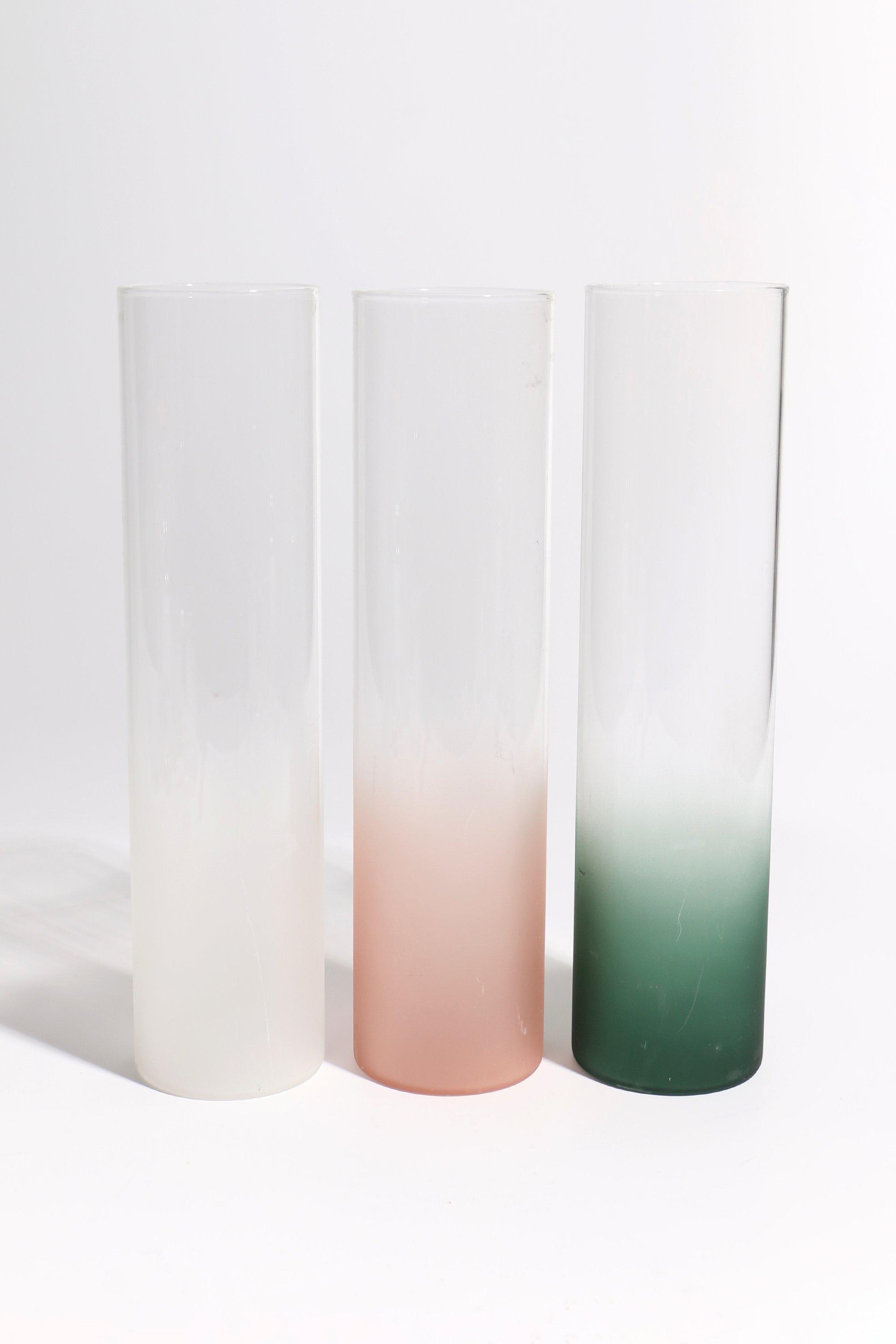 3 Piece Frosted Glass Vases