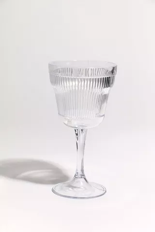 Ribbed Acrylic Wine Glass