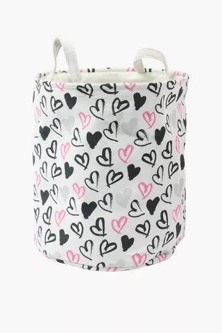 Eva Heart Printed Laundry Basket