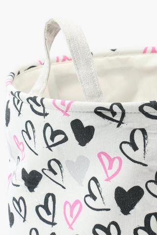 Eva Heart Printed Laundry Basket