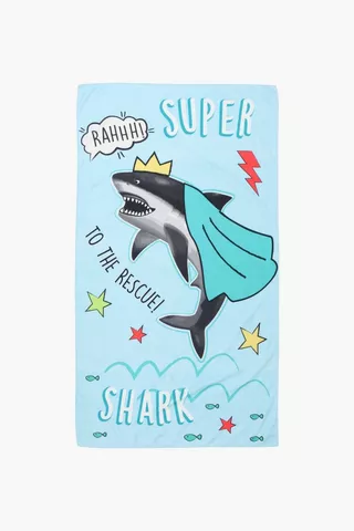 Shark Superhero Towel, 70x140cm
