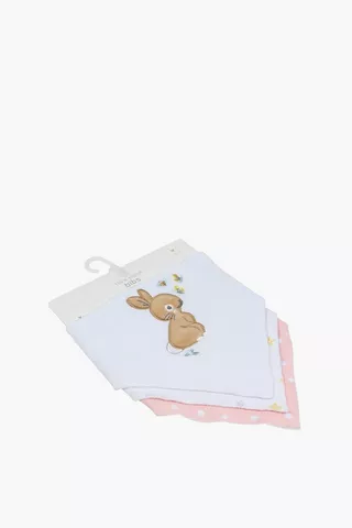 3 Pack Embroidered Pippa Bunny Bibs