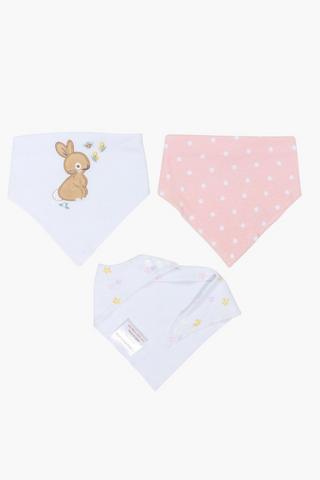 3 Pack Embroidered Pippa Bunny Bibs