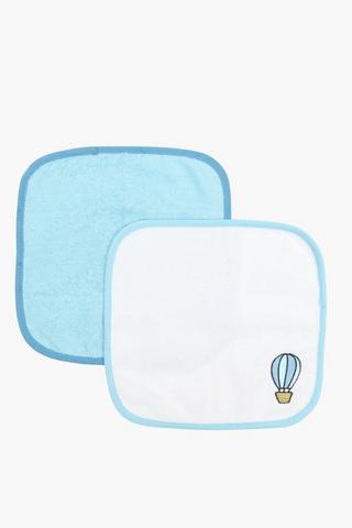 2 Pack Embroidered Travis Holiday Face Cloths