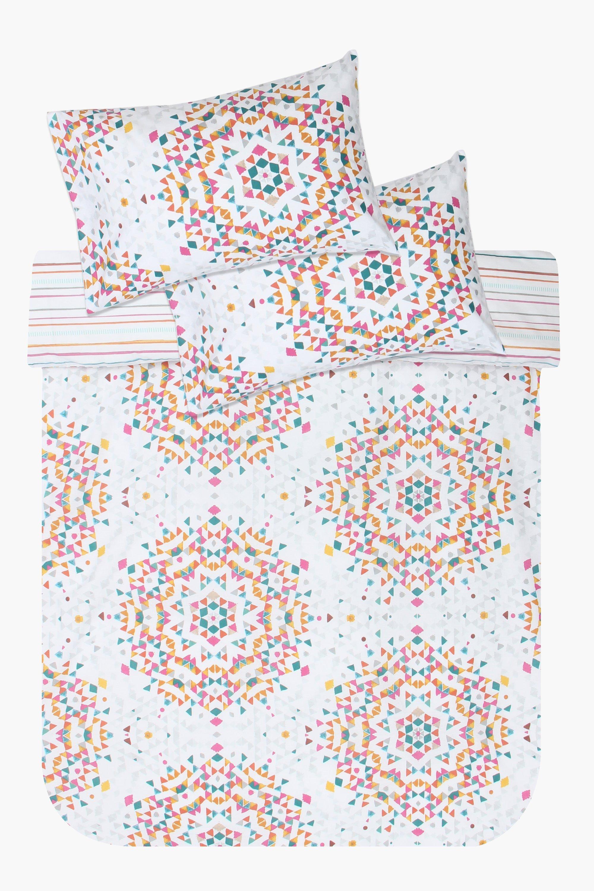 Polycotton Printed Rustic Woven Duvet Cover Set