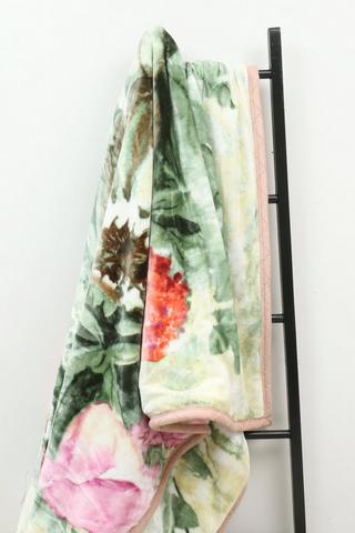 Mink Printed Robberg Protea Blanket, 200x220cm