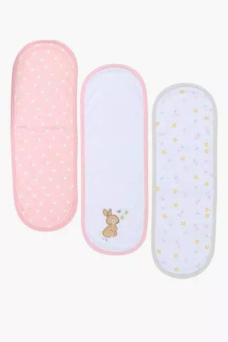 3 Pack Embroidered Pippa Bunny Burp Cloths