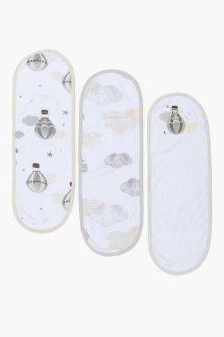 3 Pack Embroidered Drews Burp Cloths