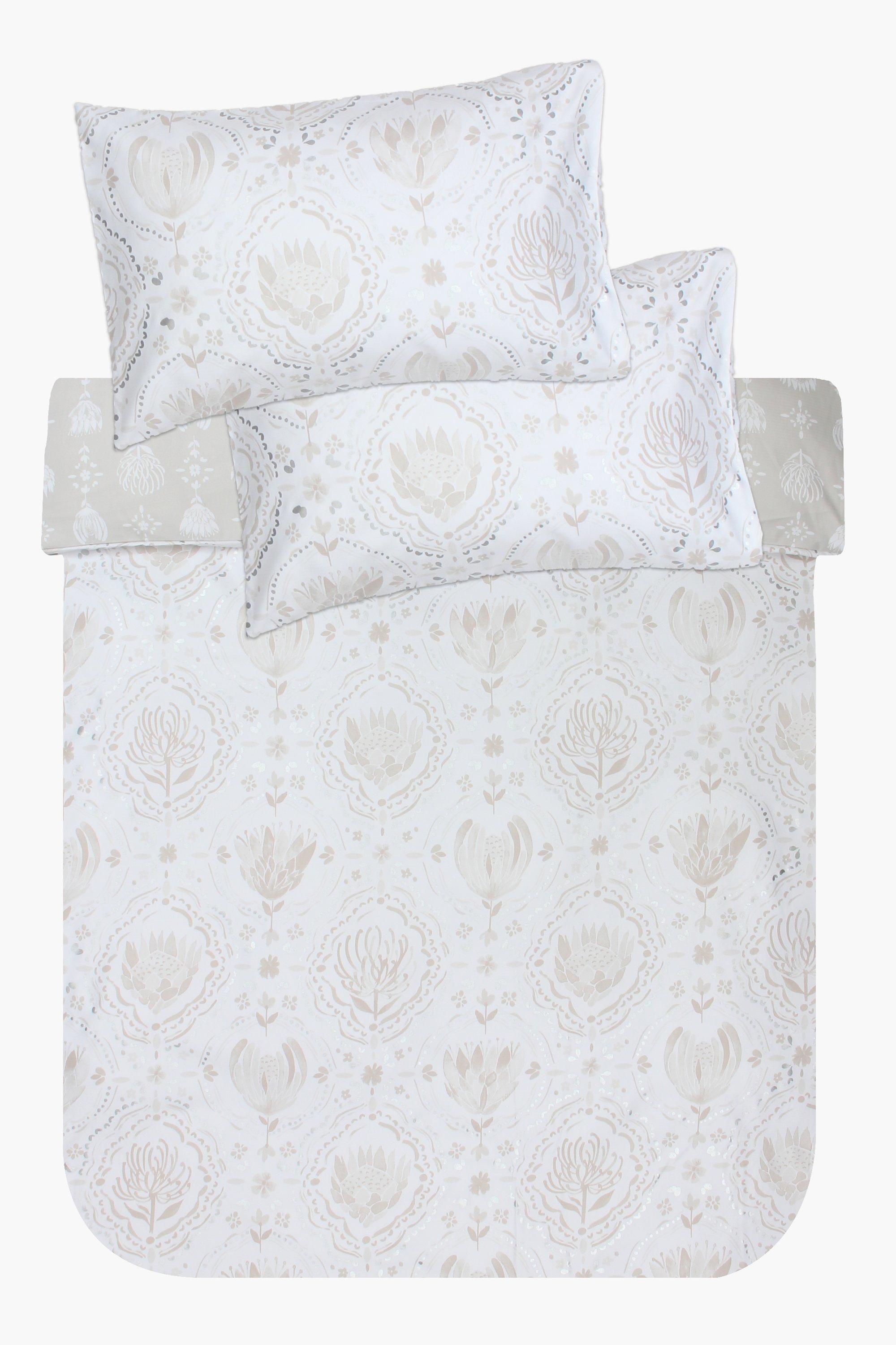 Twirl Foil Baroque Protea Duvet Cover Set