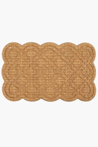 Coir Embellished Scallop Door Mat, 45x75cm