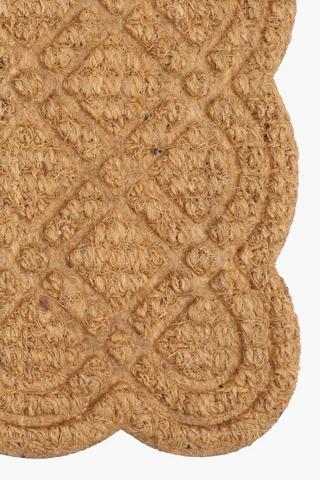 Coir Embellished Scallop Door Mat, 45x75cm