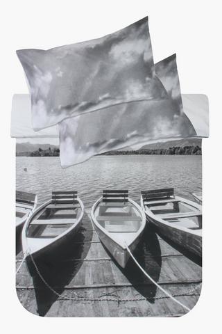 Soft Touch Coastal Boats Duvet Cover Set