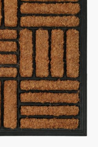 Coir And Rubber Stripe Door Mat, 45x120cm