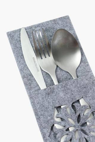 Floral Felt Cutlery Pocket