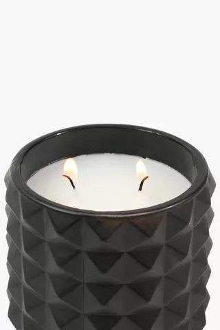 Geo Hex Ceramic Candle, 10cm