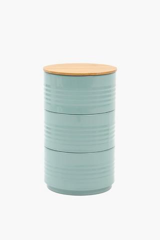 3 Stacked Galvanised Canisters