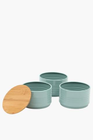 3 Stacked Galvanised Canisters