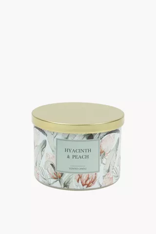 Hyacinth And Peach Tin Candle, 270g