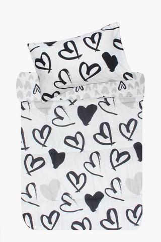 Soft Touch Graffiti Heart Reversible Comforter Set