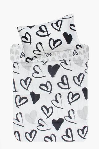 Soft Touch Graffiti Heart Reversible Comforter Set