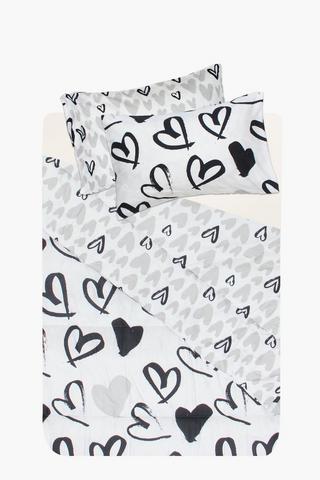 Soft Touch Graffiti Heart Reversible Comforter Set