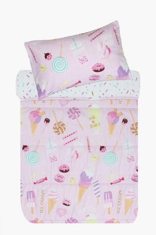 Soft Touch Glow In The Dark Kelly Ice-cream  Reversible Comforter Set