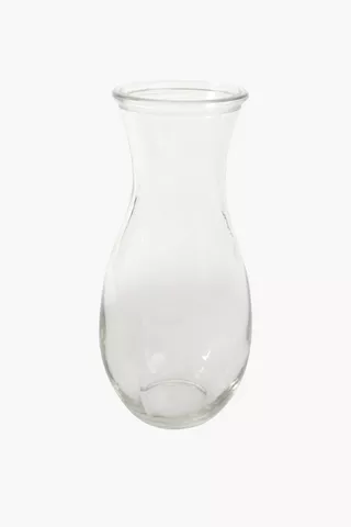 Glass Belly Vase, 8x20cm
