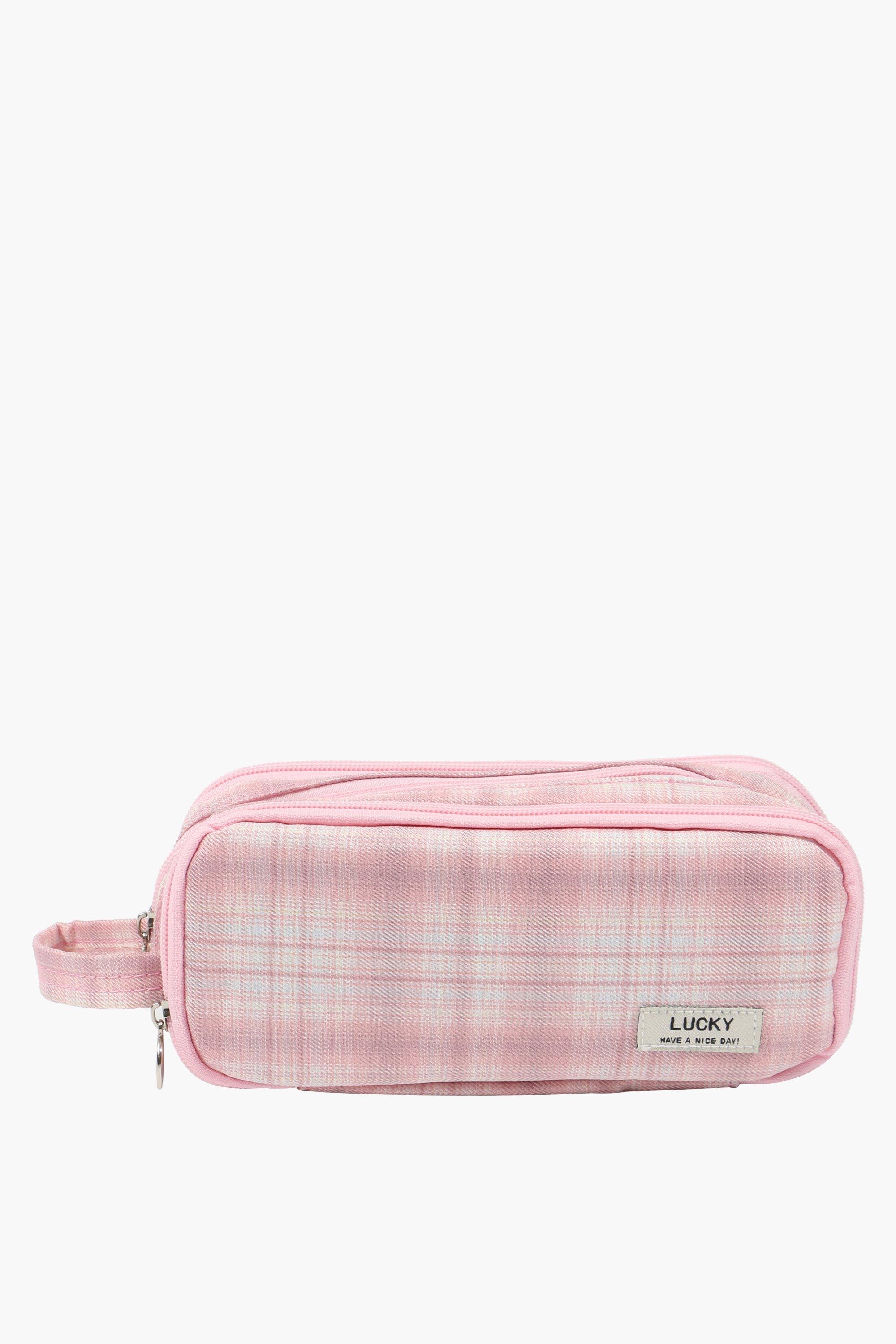 zip checked pencil case