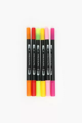 Pack Of 12 Dual Tip Brush Pens
